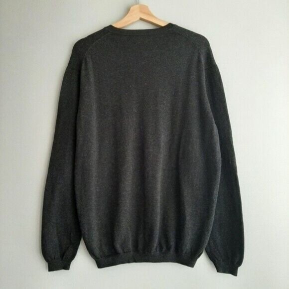 PRONTO UOMO Sweater V-neck Grey Fine Knit Men's Sz M - Picture 6 of 7